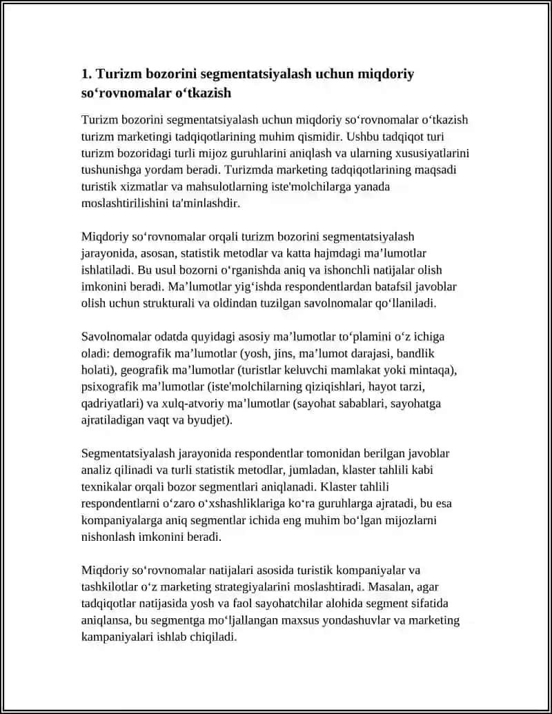 TURIZMDA MARKETING TADQIQOT TURLARI VA ULARNI O‘TKAZISH 3