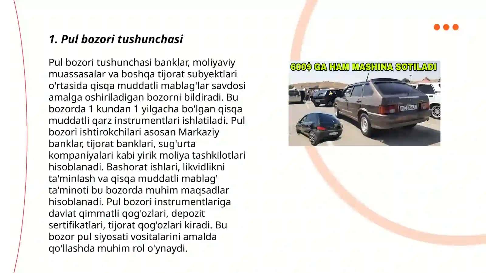 Pul bozorida muvozanat 3