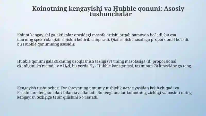 Koinotning kengayishi. Xabbl qonuni 3