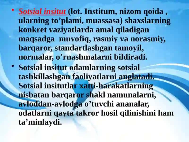 Ijtimoiy insitutlar va ijtimoiy tashkilotlar 3
