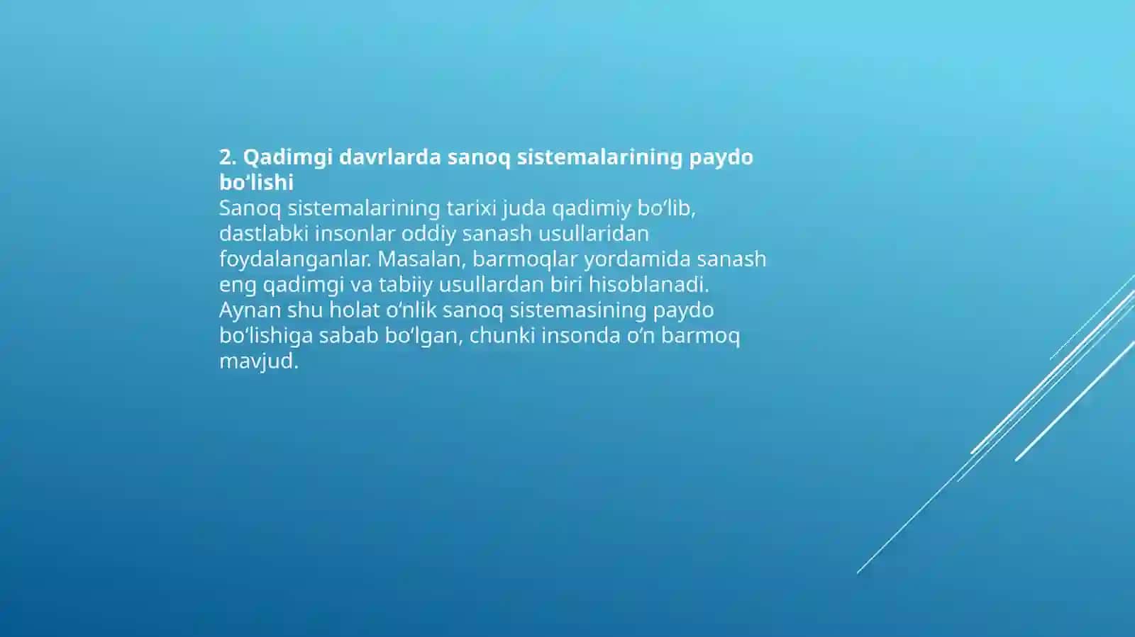 Sanoq sistemasining tarixida qo'llanishi va ularning ishlash asoslari 3