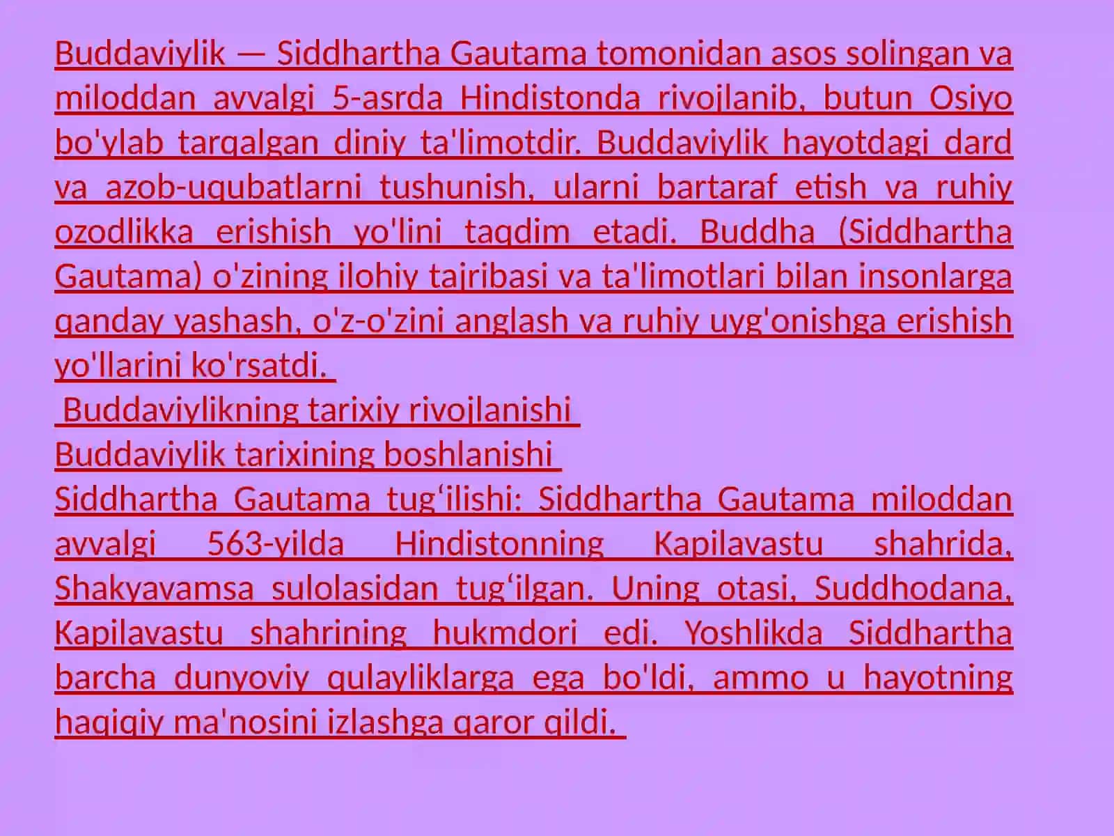 Buddaviylik dinining paydo bo'lishi va asosiy ta'limotlari 3