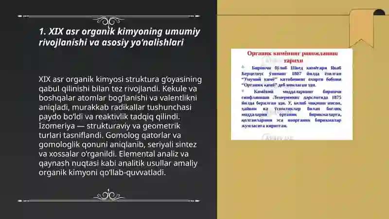 XIX asrda organik kimyoning rivojlanishi 3