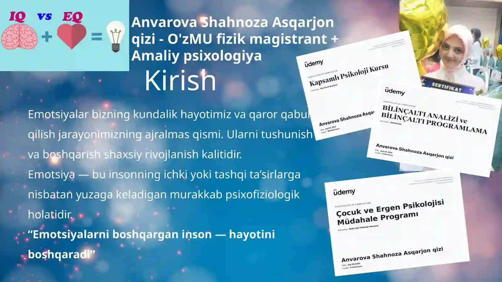 Emotsiyalarni boshqarish sirlari. Oson antistress texnikalar. 3