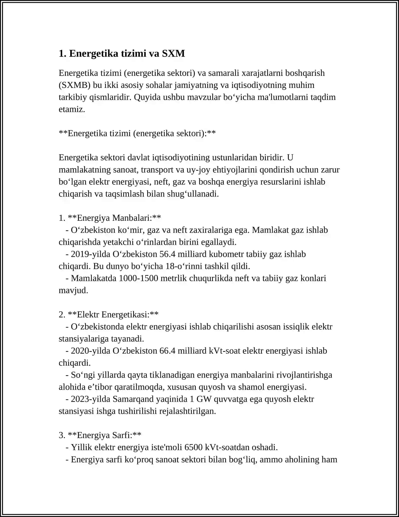 ENERGETIKA SXM QATNASHUVCHISI SIFATIDA TARIFI 3