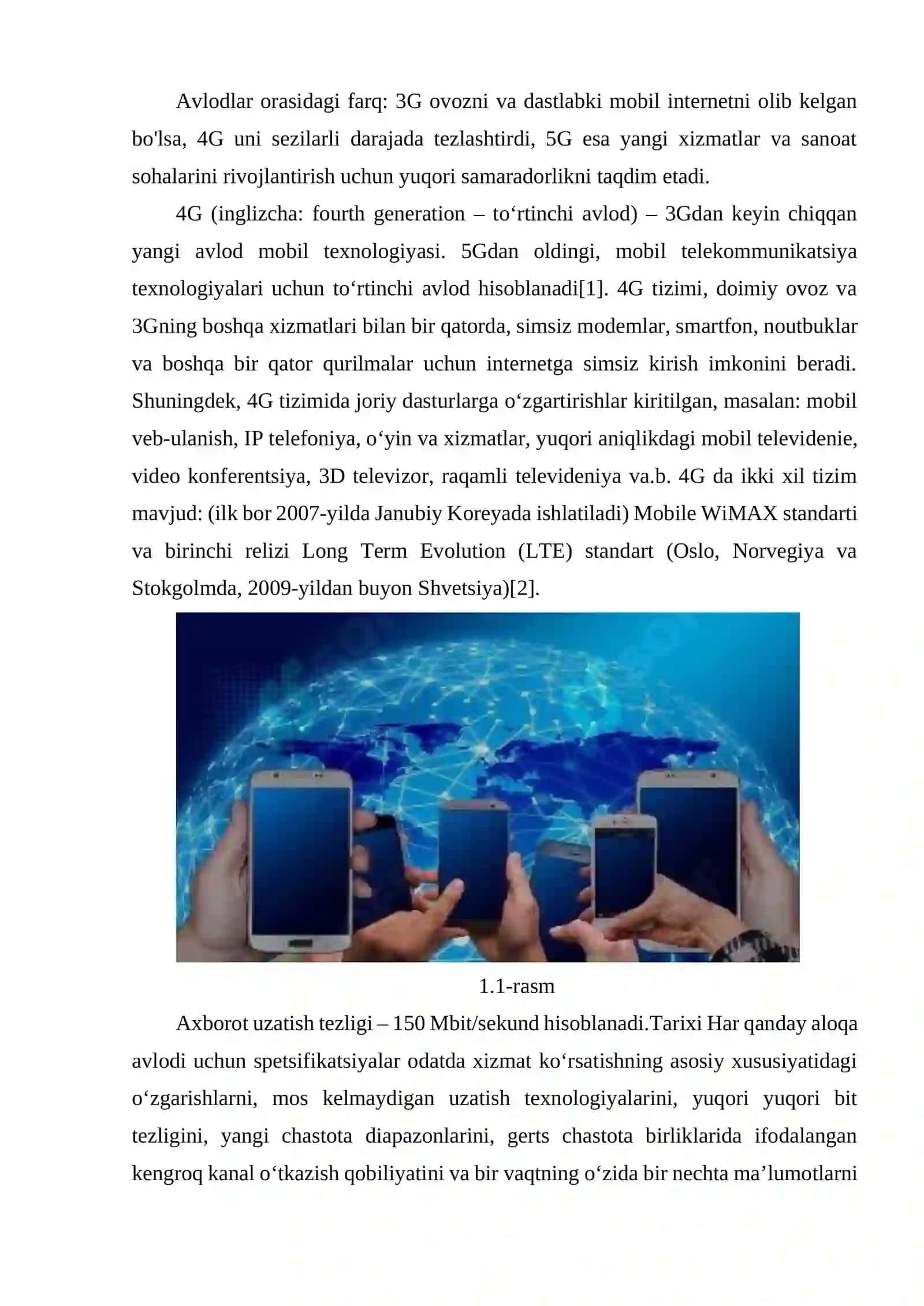 Mobil Tarmoqlar: 3G, 4G (WiMAX va LTE) va 5G Texnologiyalari 3