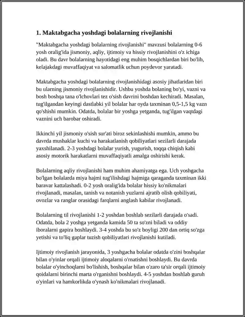 MAKTABGACHA TALIM BOLALAR BILAN ISHLASH 3
