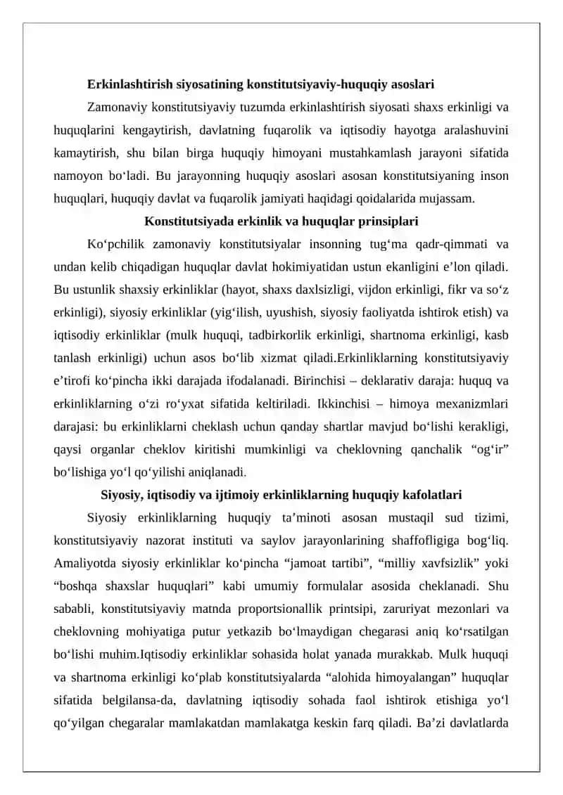 Istiqbol siyosatida erkinlashtirish 3