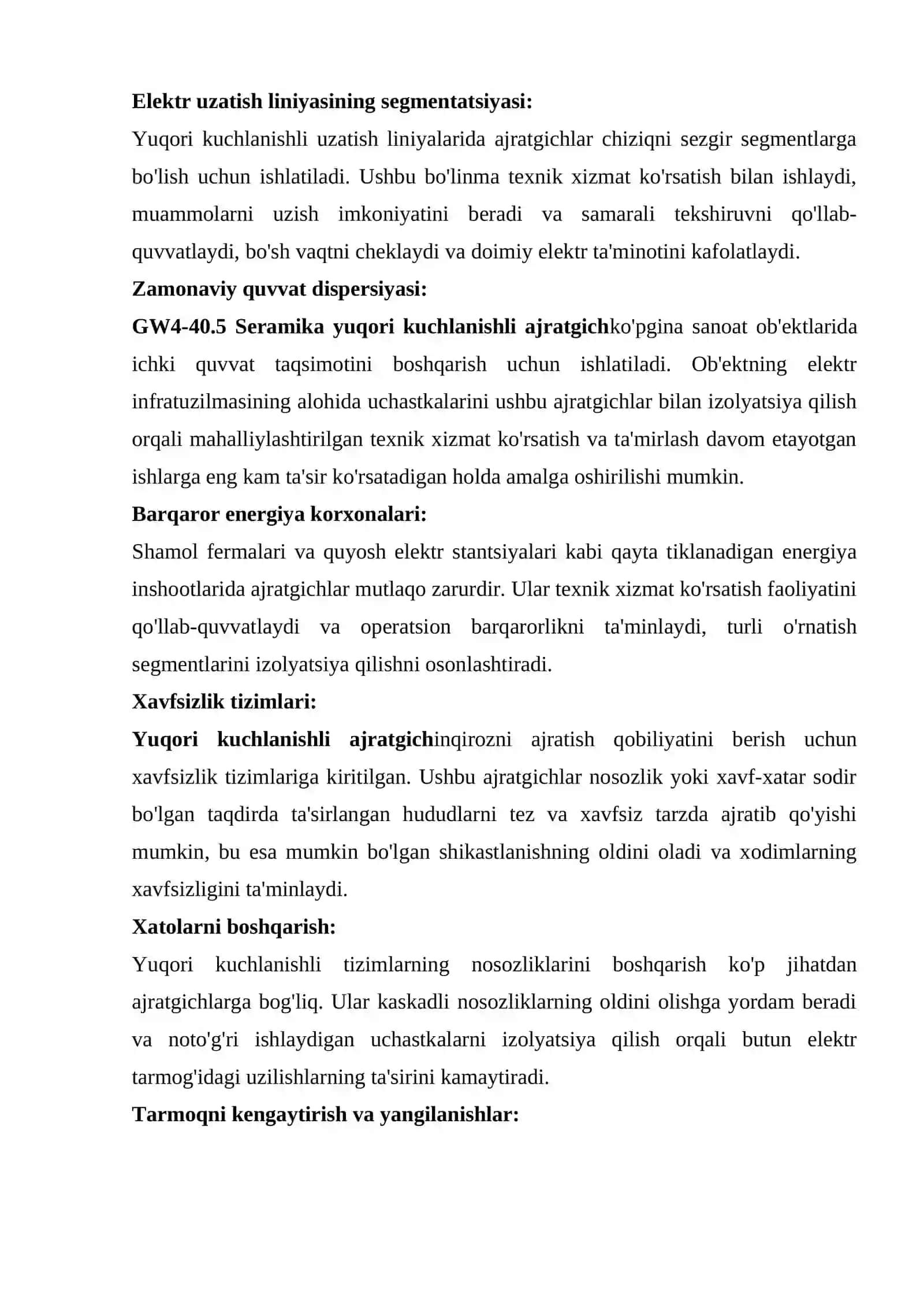 Yuqori kuchli ajratgichlar 3
