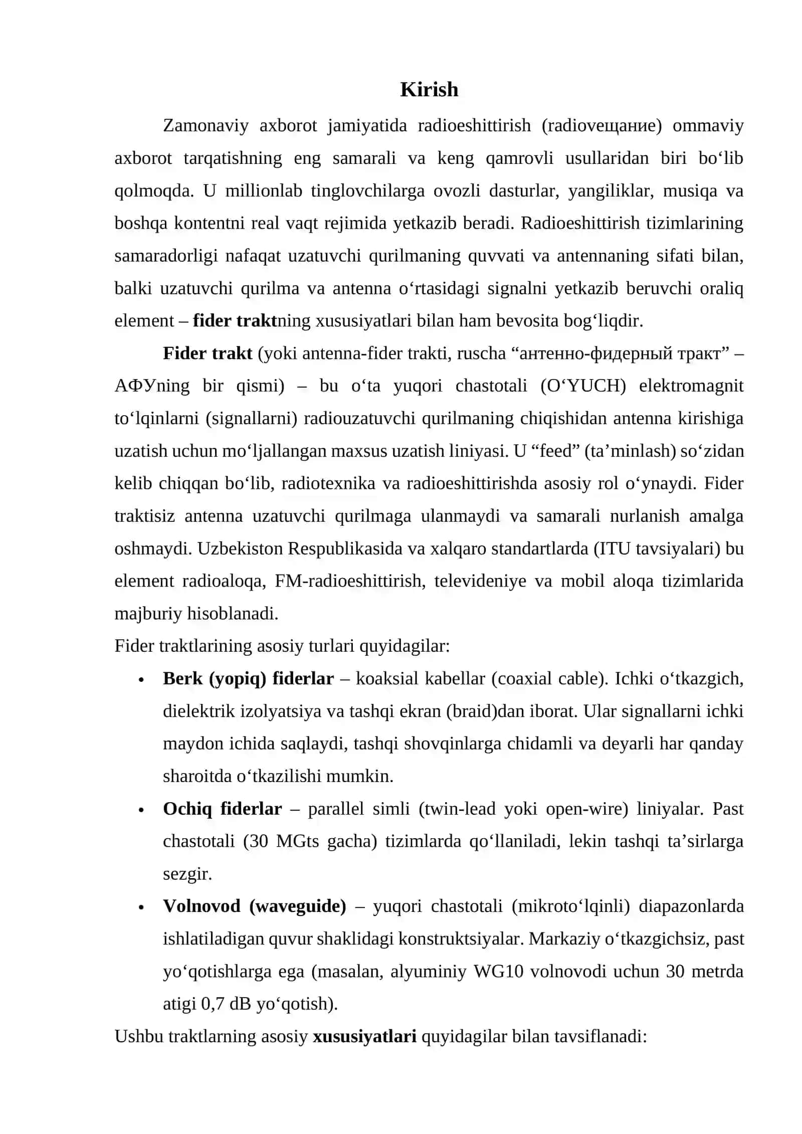 Radioeshittirish fider traktlarining xususiyatlari 3