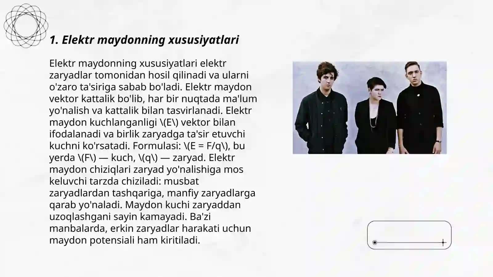 Elektr maydonning xususiyatlari 3