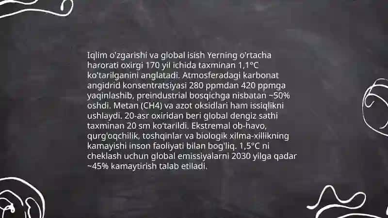 Iqlim o'zgarishi va global isish 3