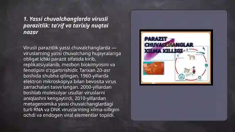 Yassi chuvalchanglarning virusli parazitligi 3
