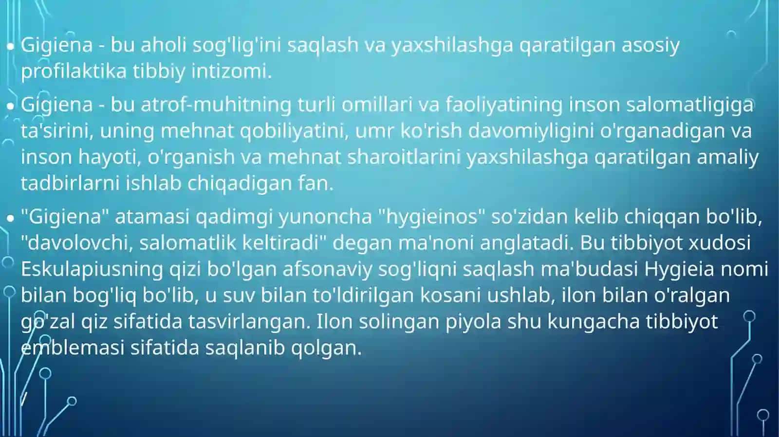 Gigiyenaning rivojlanishi 3