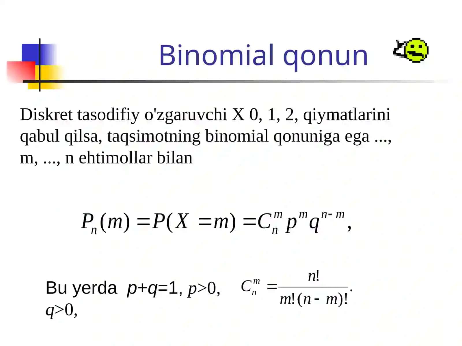 Tasodifiy o'zgaruvchilar Tahlili 3