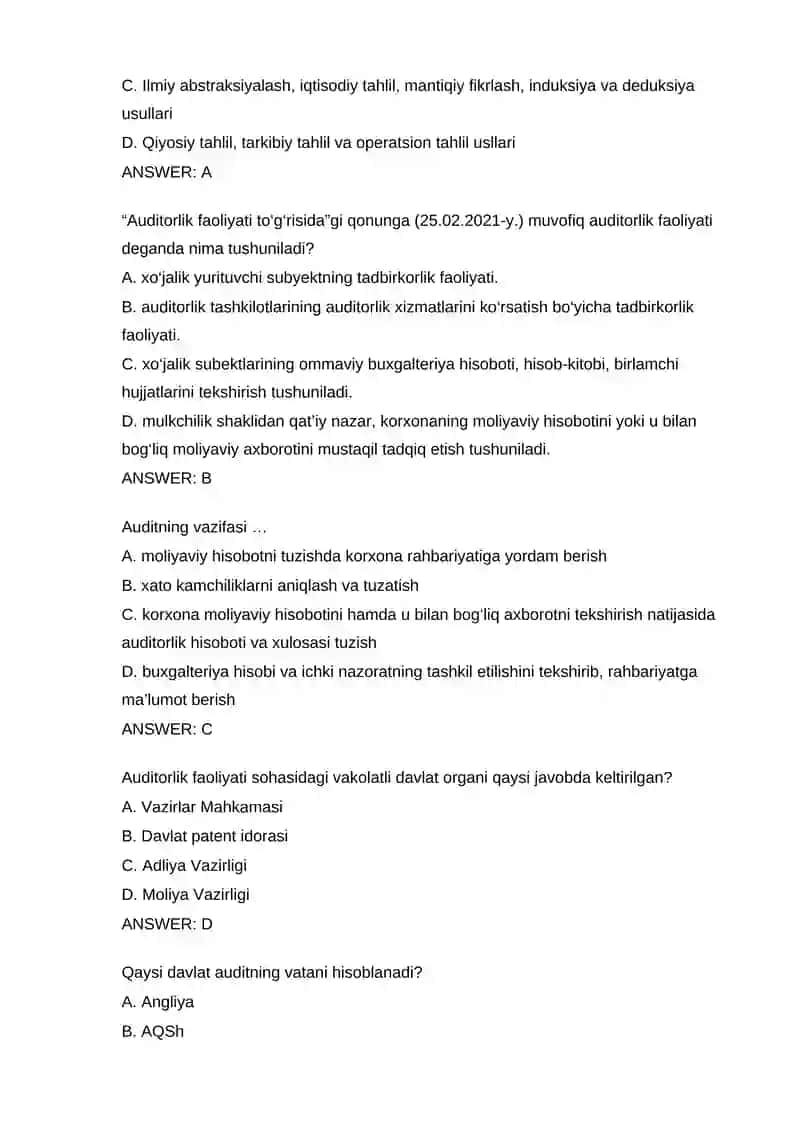 AUDIT FANIDAN TEST MATERIALLARI 3