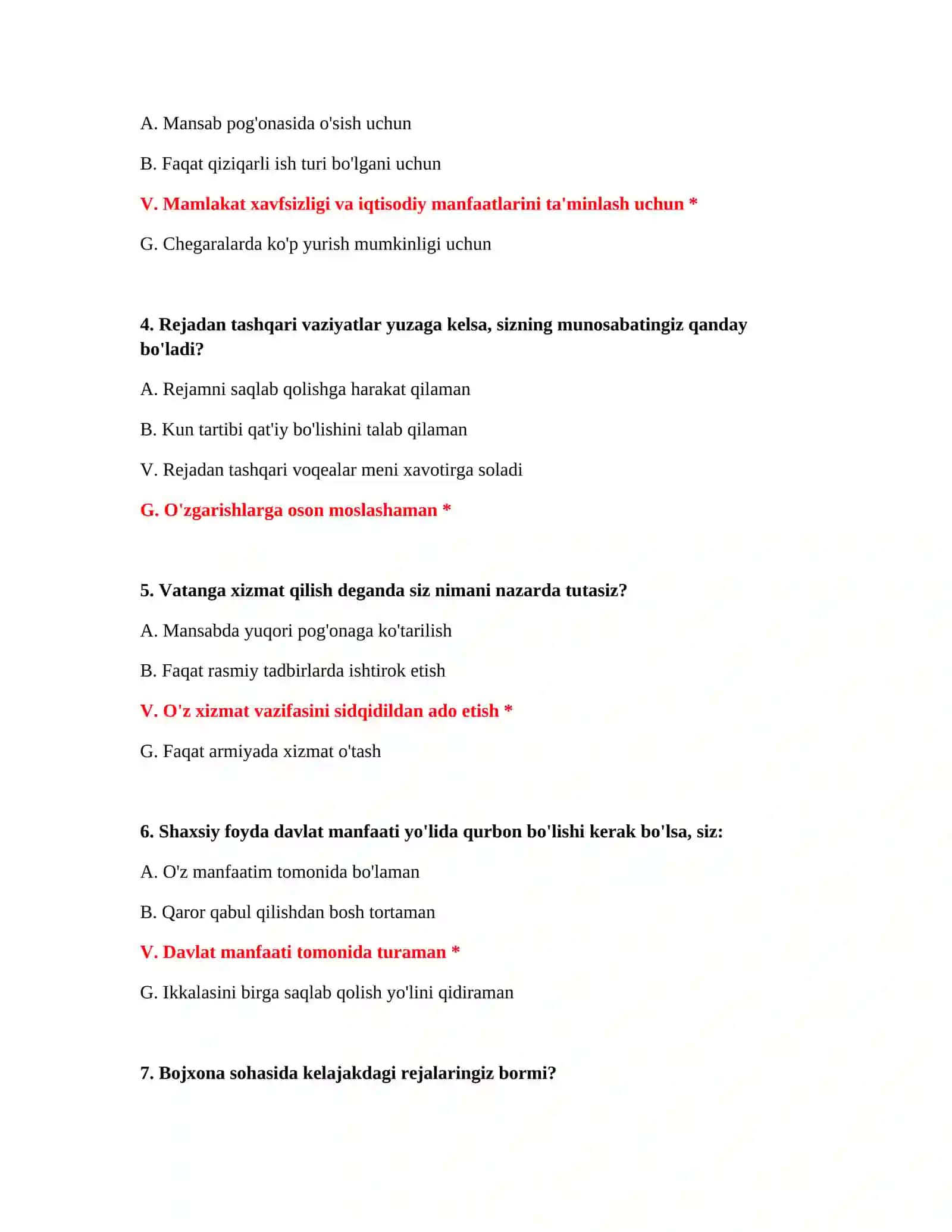 PSIXOLOGIK SINOV SAVOLLARI 3