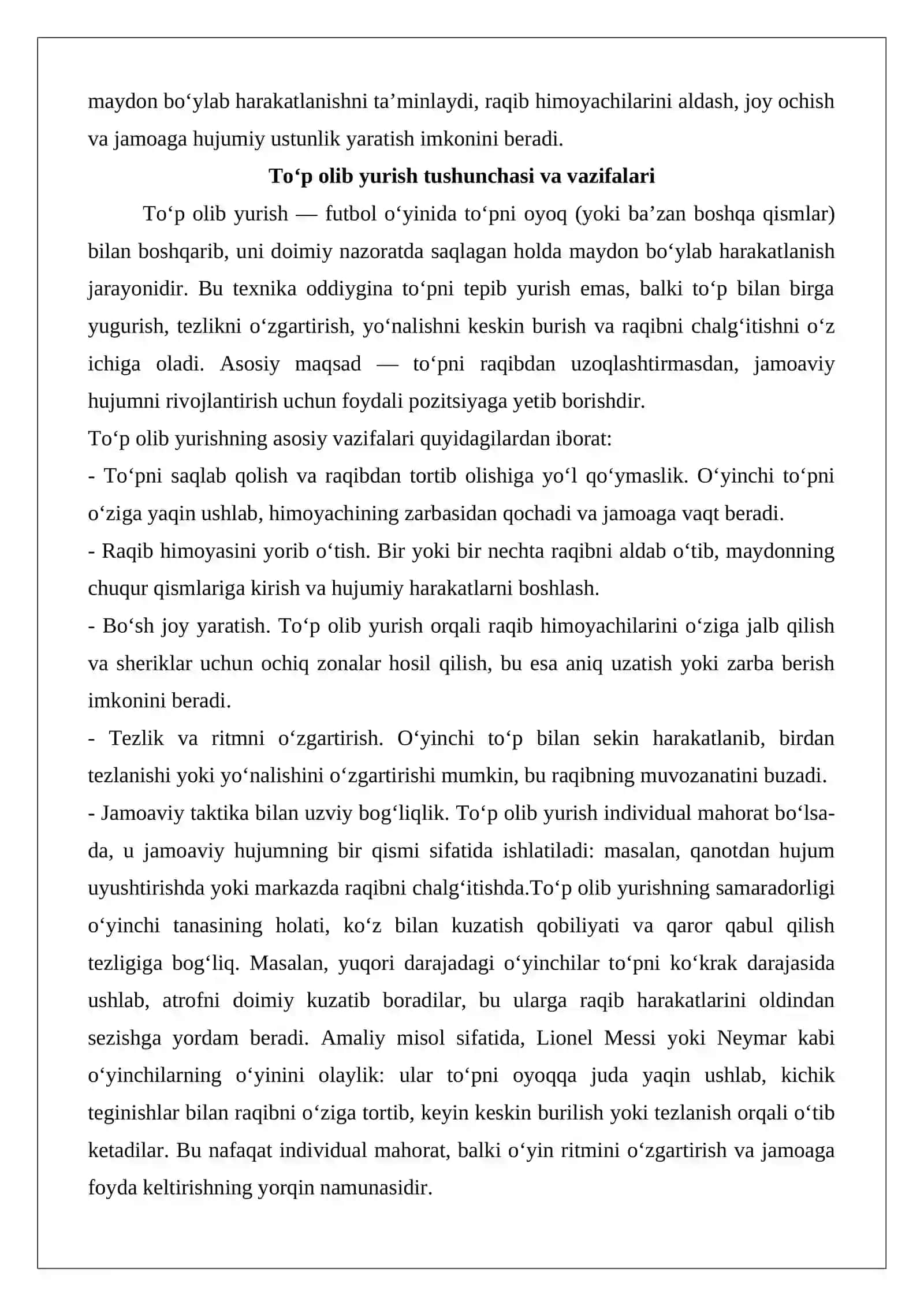 Futbolda Oyoq Bilan Top Olib Yurish 3