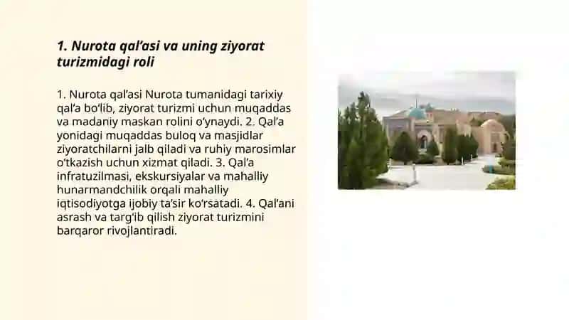 Nurota tumanining ziyorat turizmi 3