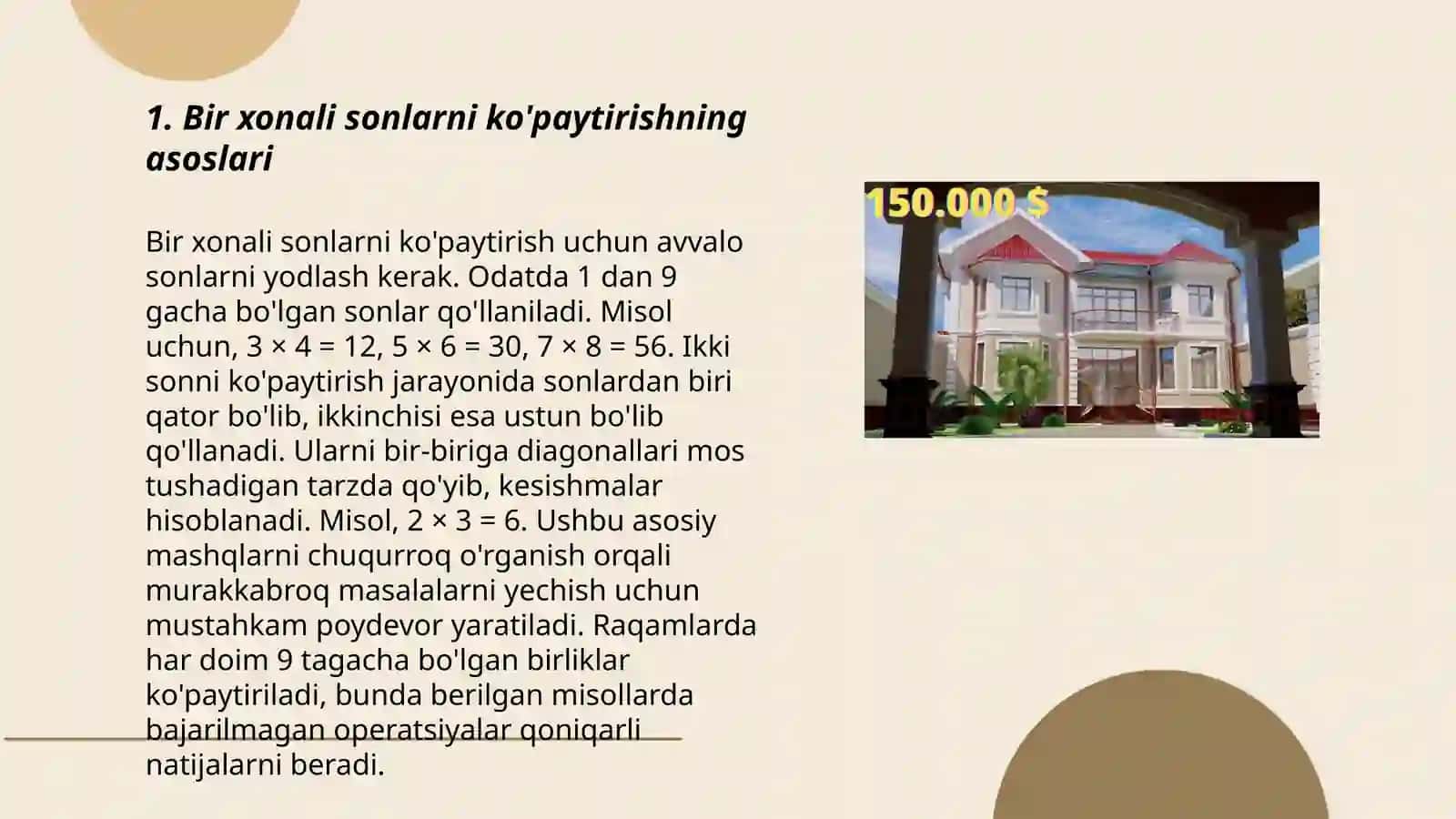 Bir xonali songa ko'paytirish 3