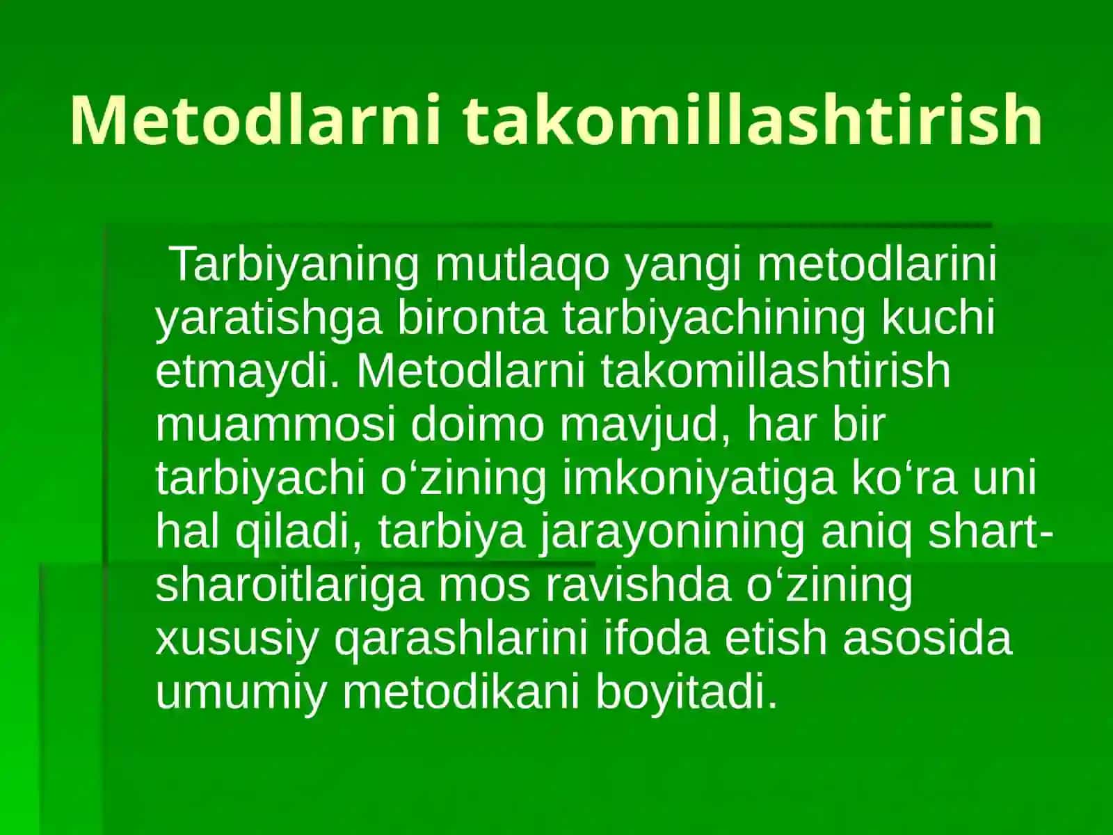 Tarbiya metodlari haqida tushunchasi 3