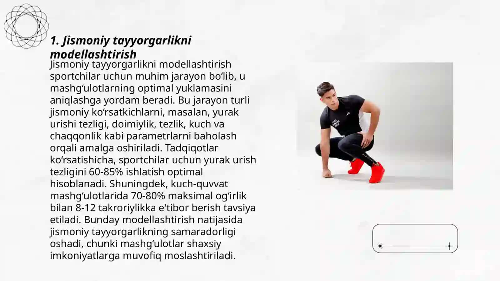Sport mashg'ulotlarini modellashtirish 3
