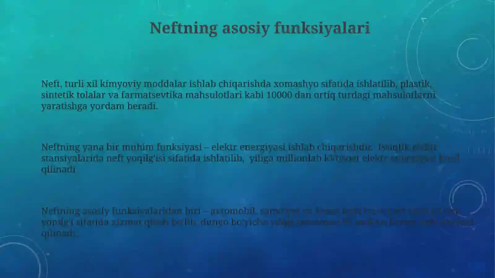 Neftning funksiyalari haqida ma'lumot 3
