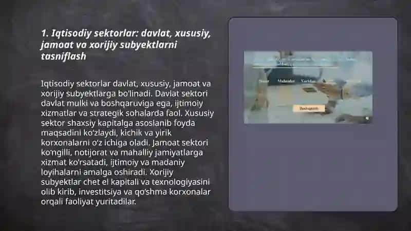 Bozor iqtisodiyotida хo‘jalik yurituvchi subyektlarni iqtisodiy sektorlar va tarmoqlar bo‘yicha tasniflash 3