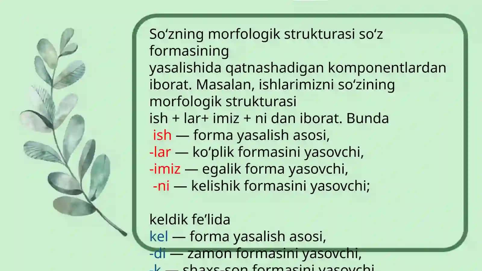 So 'zning morfologik strukturasi 3