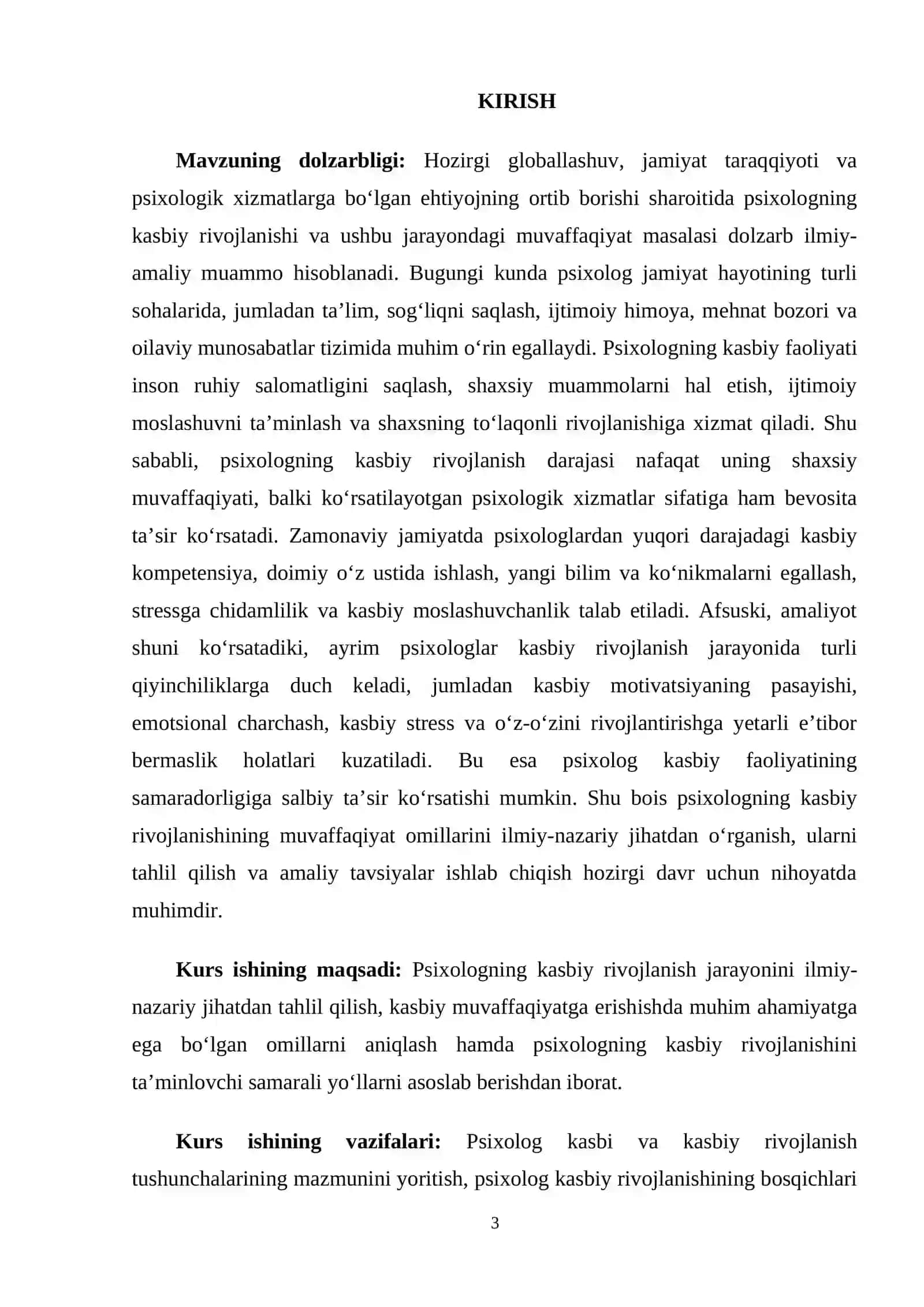 Psixologning kasbiy rivojlanishining muvaffaqiyati 3