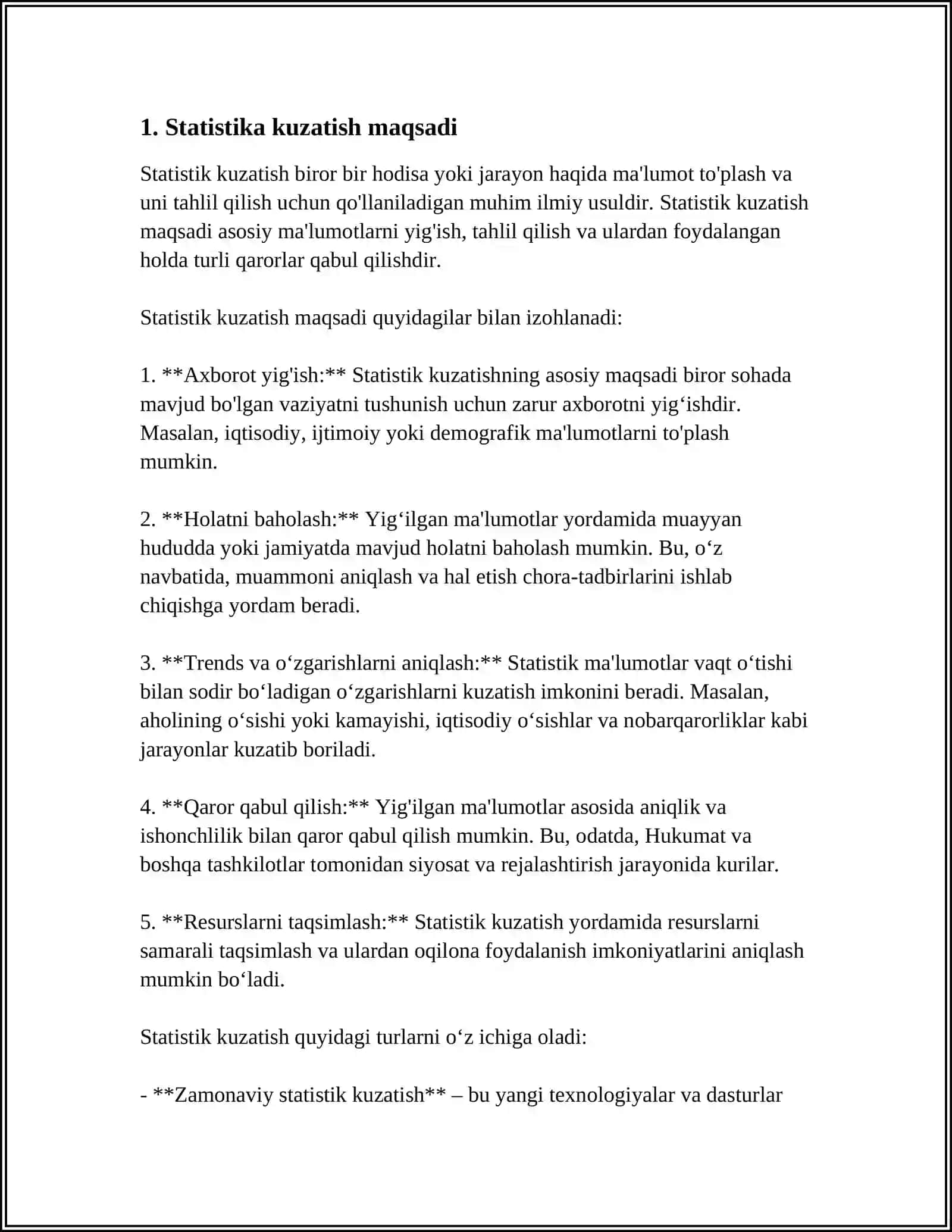 STATISTIK KUZATISH USLUBIYATI 3