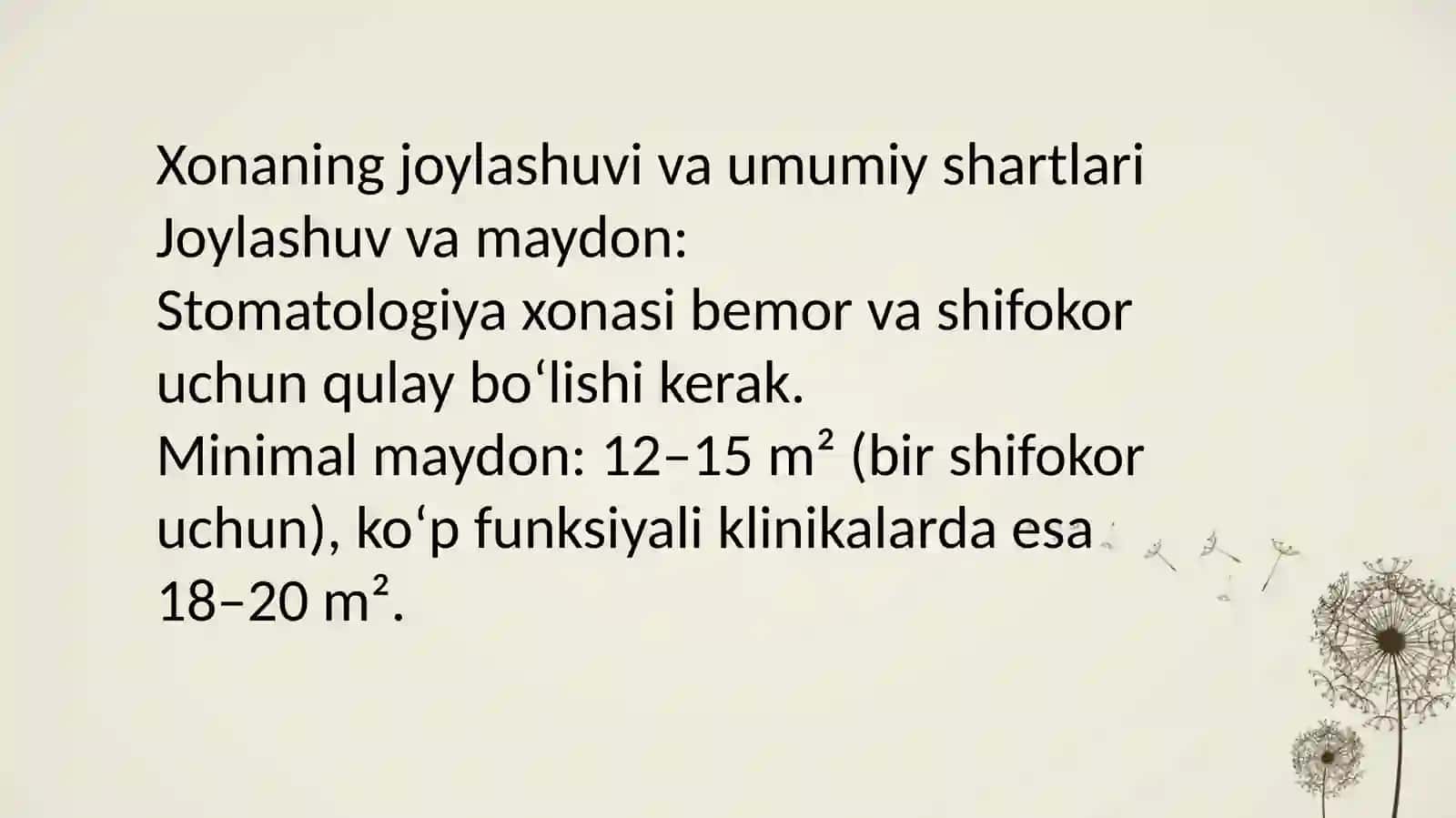 Stomatologiya xonasini tashkil etishtalablari 3