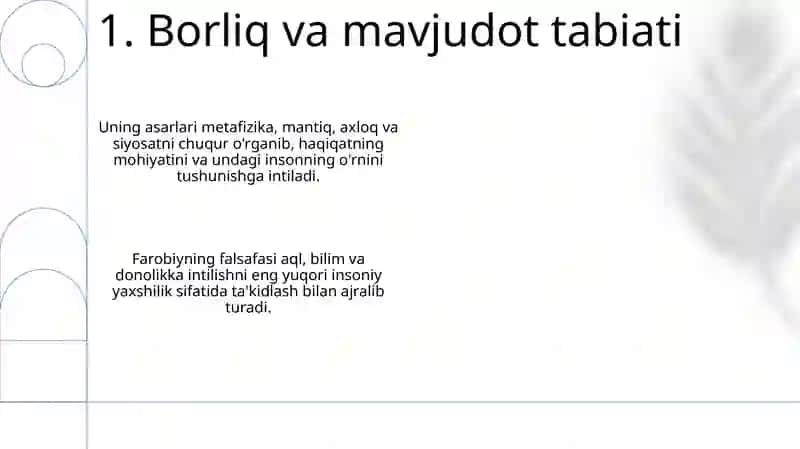 Abu Nasr Farobiy faoliyatining õrganilishi 3