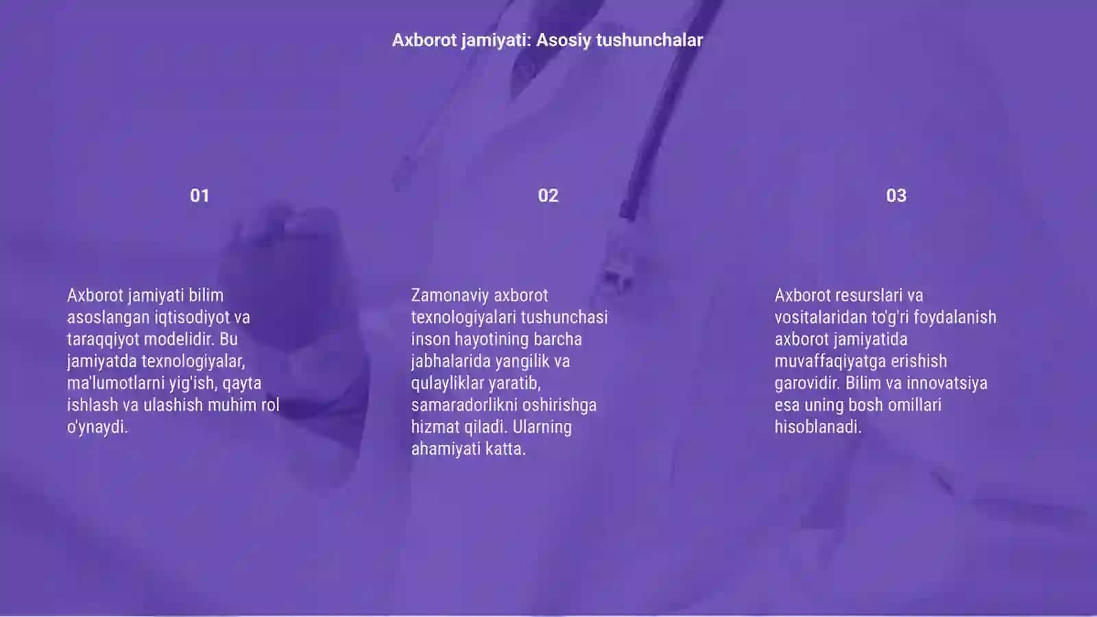 Axborotni jamiyatda tutgan o’rni 3