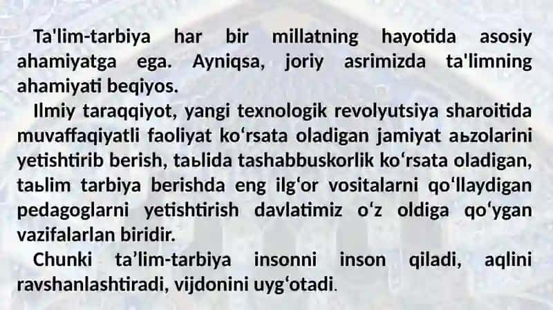 NAJOT – TA’LIMDA, NAJOT – TARBIYADA,NAJOT – BILIMDA”G‘OYASI 3