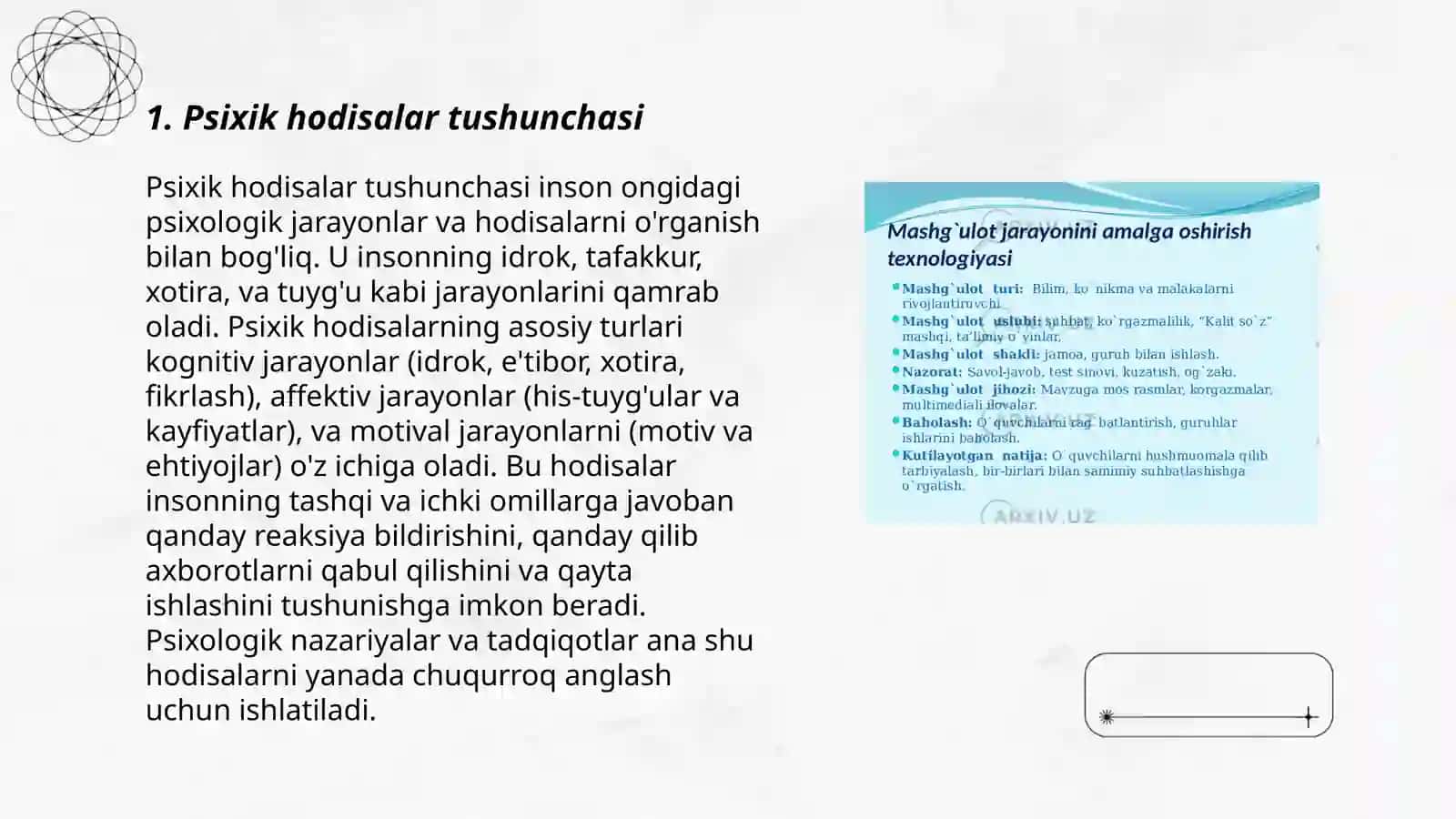 Psixik hodisalar tushunchasi 3