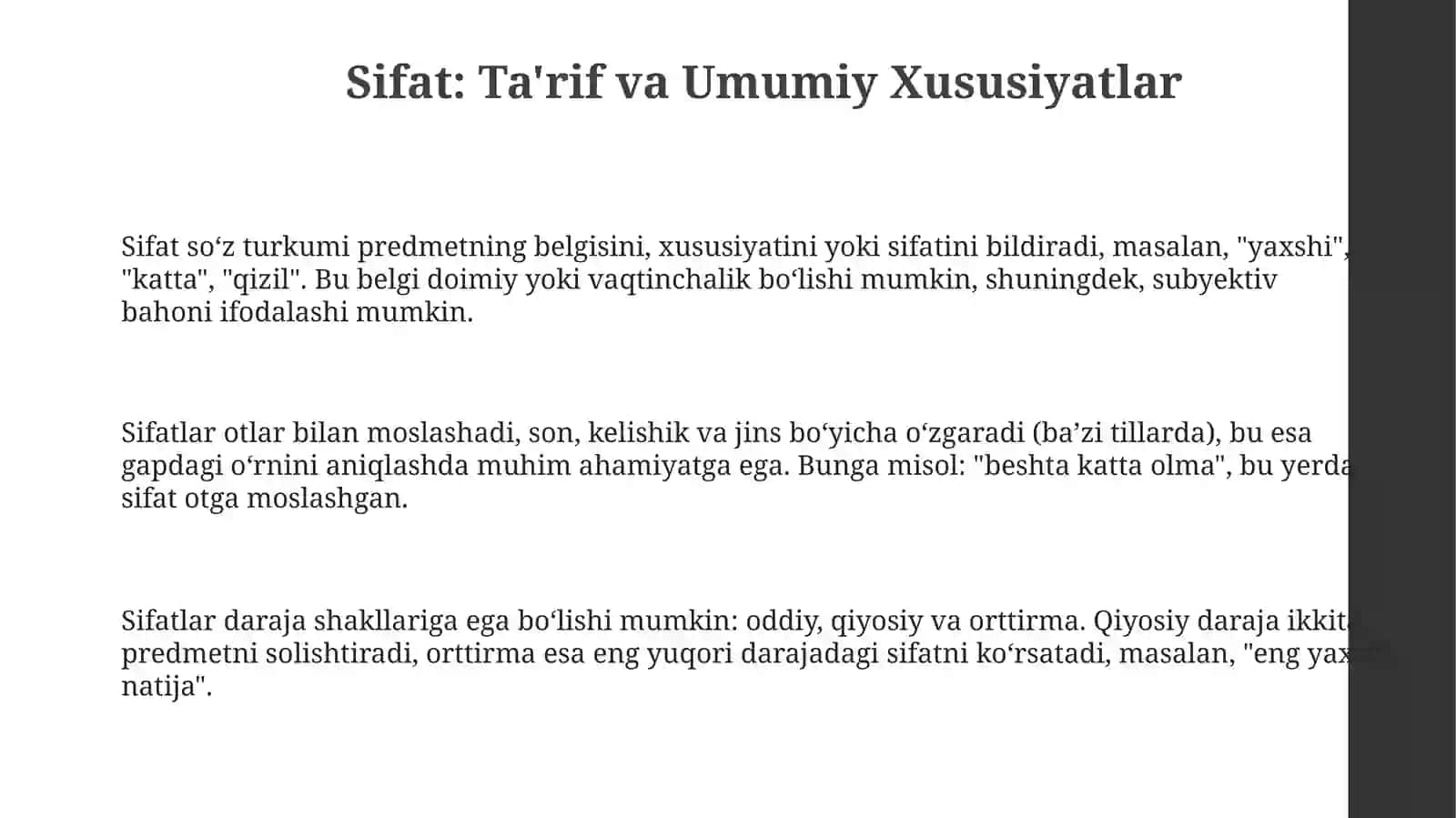 Sifat sòz turkumi 3