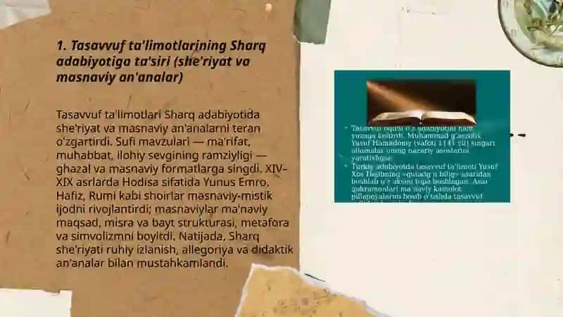 Tasavvuf ta'limotlarining Sharq madaniyatiga ta'siri 3