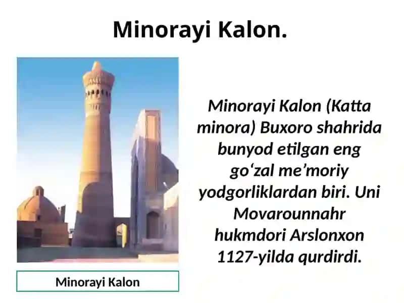 O‘zbekistonning tarixiy-me’moriy yodgorliklari 3