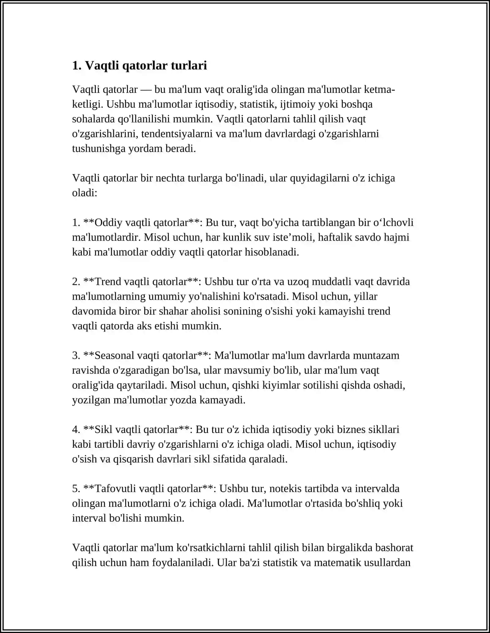 STATISTIKADA VAQTLI QATORLAR 3