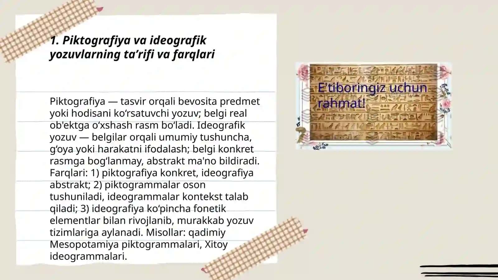 Piktografiya va ideografik yozuvlar 3