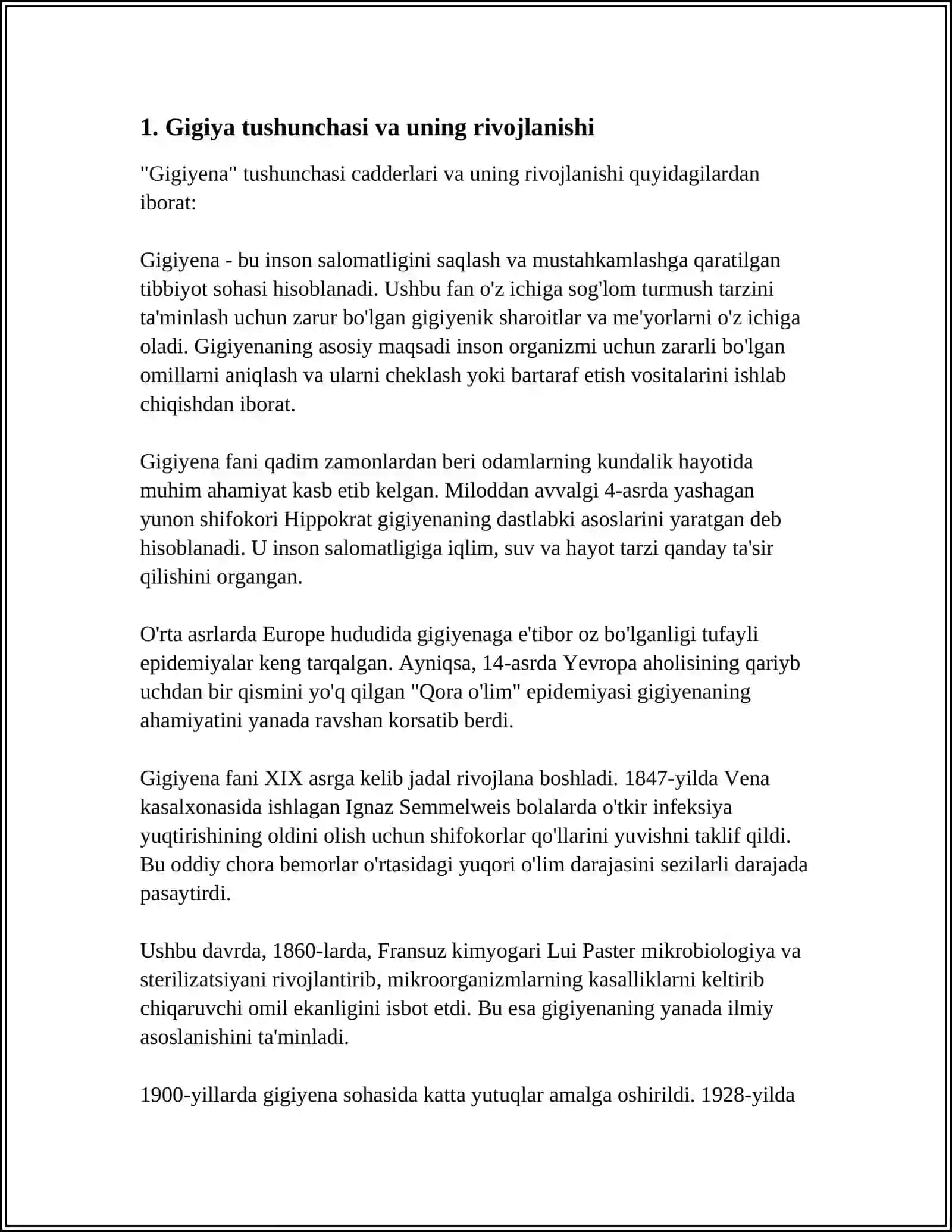 GIGIYENENING RIVOJLANISH TARIXI 3