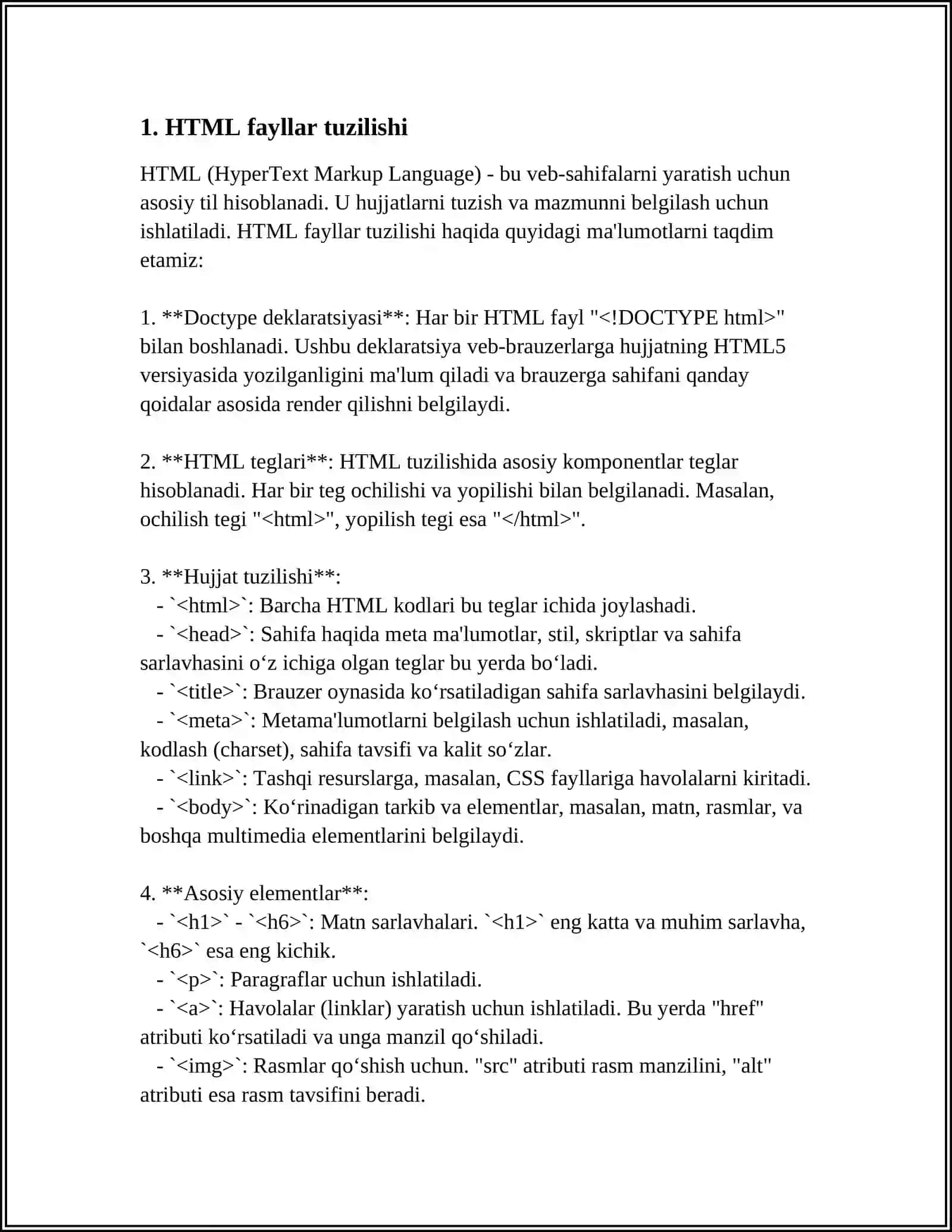 HTML FAYLLAR YARATISH 3