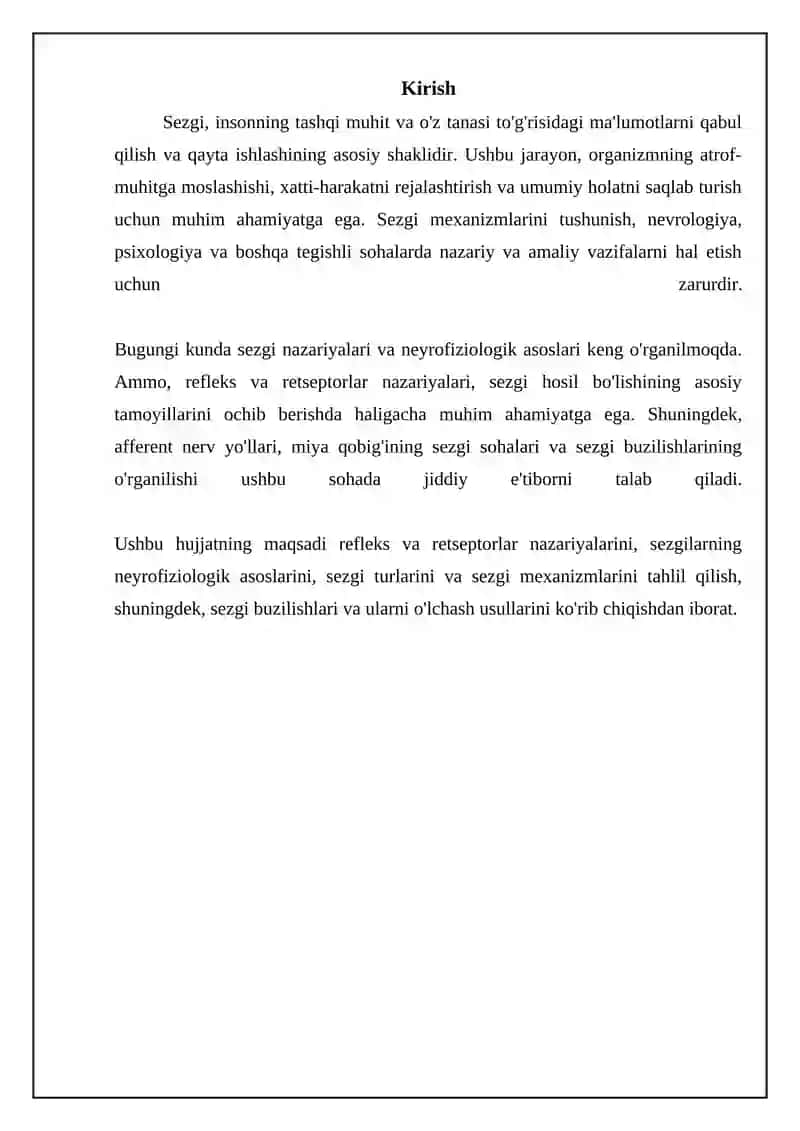 Sezgining reflektor va retseptor nazariyalari 3