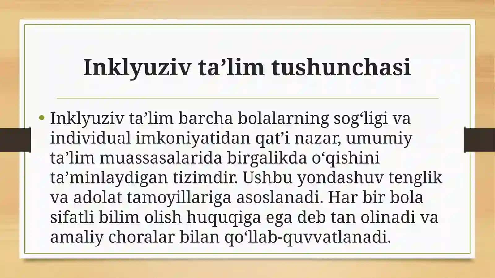 Inklyuziv taʼlim dunyo qarash va taʼlimiy konsepsiyasi sifatida 3