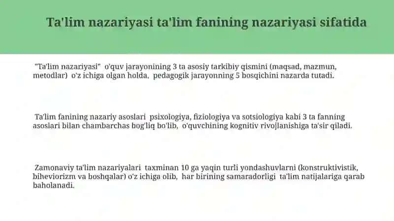 Ta'lim nazariyasi 3