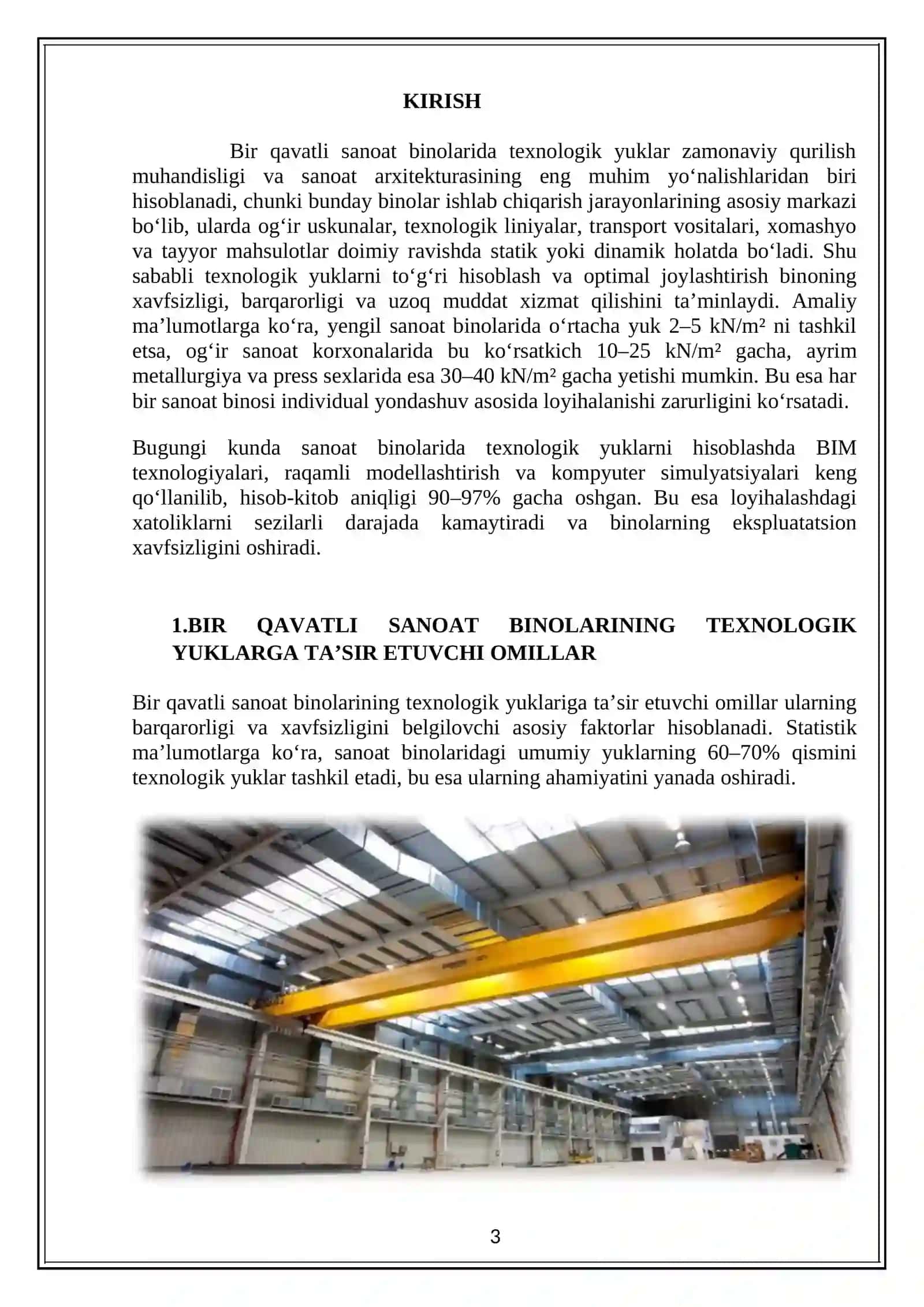 Bir qavatli sanoat binolarida texnologik yuklar 3
