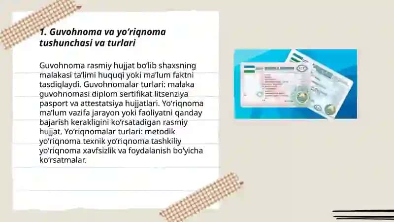 Guvohnoma va yoʻriqnoma 3