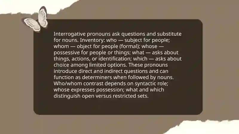 Interrogative pronouns 3