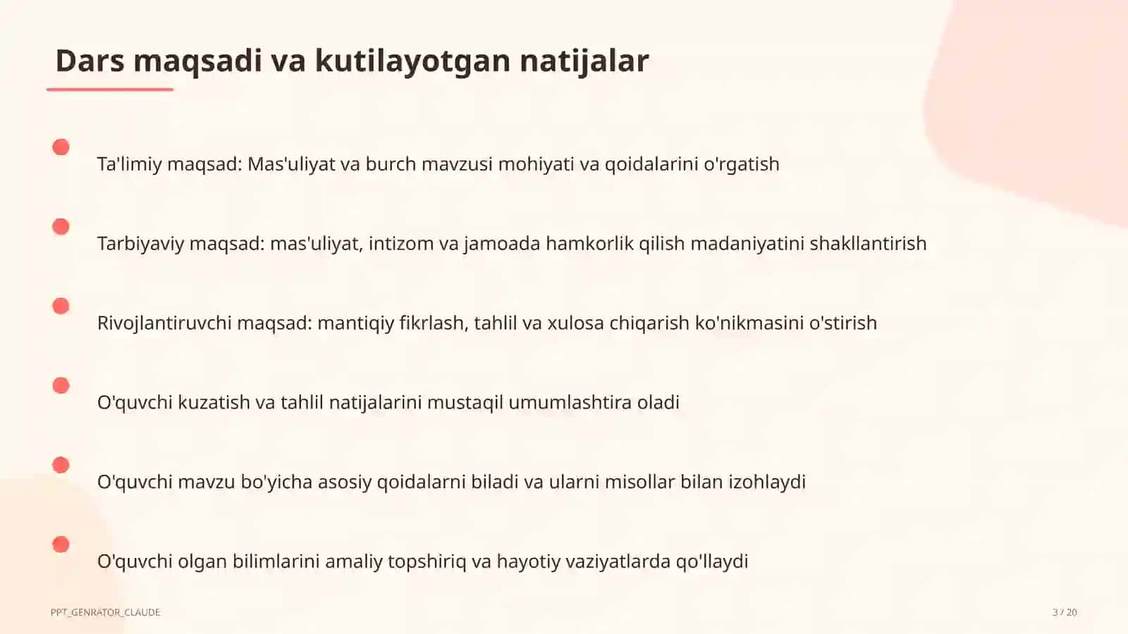 Mas'uliyat va burch (6-sinf) 3